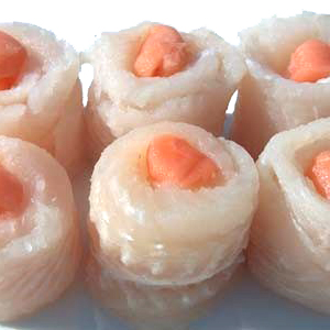 Pangasius/Zalmrolletje porties