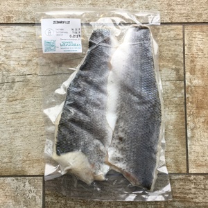 Zeebaarsfilet DV m/huid portie per 2 vac.